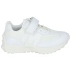 Boys White Logo Trainers, 1, hi-res