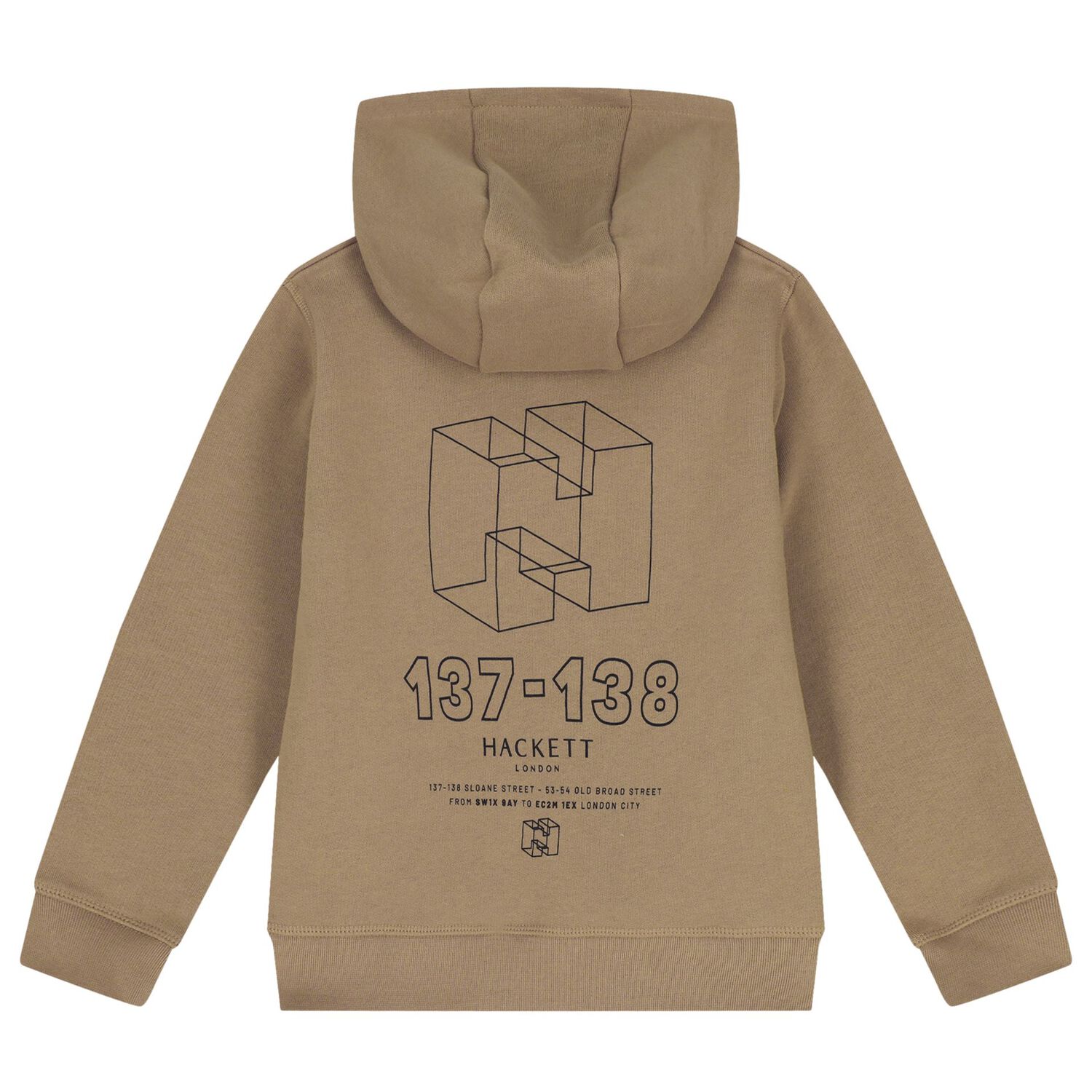 Boys Beige Logo Hooded Top, 2, hi-res