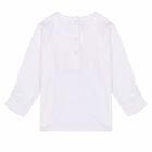Baby Girls White Cotton Top, 1, hi-res