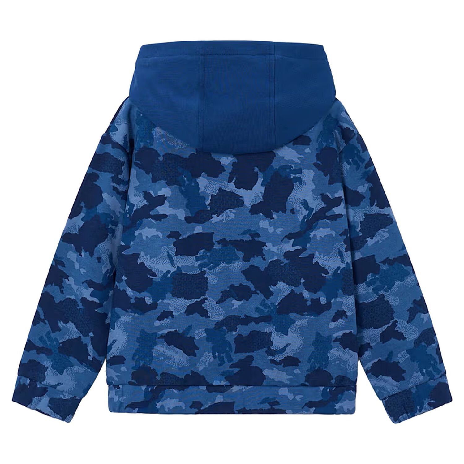 Boys Blue Camouflage Hooded Top, 1, hi-res