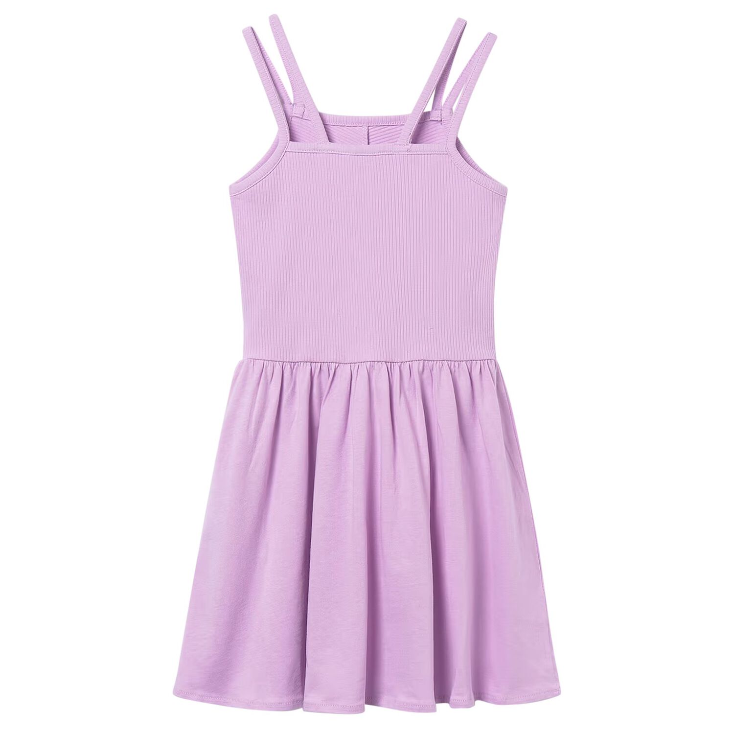 Girls Lilac Ribbed Dress, 1, hi-res
