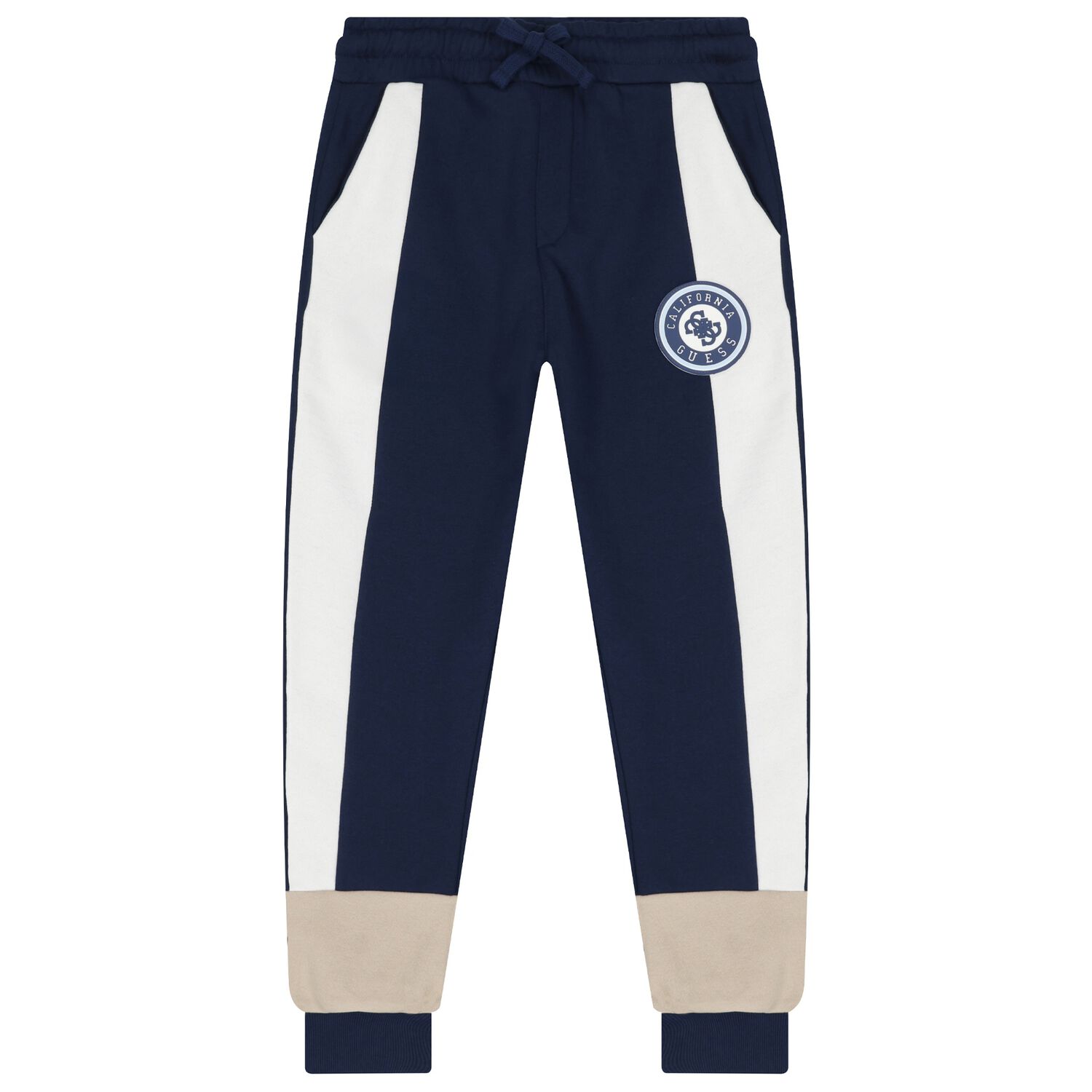 Boys Blue & White Logo Joggers, 1, hi-res