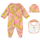 Baby Girls Pink & Yellow Babygrow Set, 1, hi-res