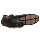 Boys Black Leather Monogram Moccasins, 1, hi-res