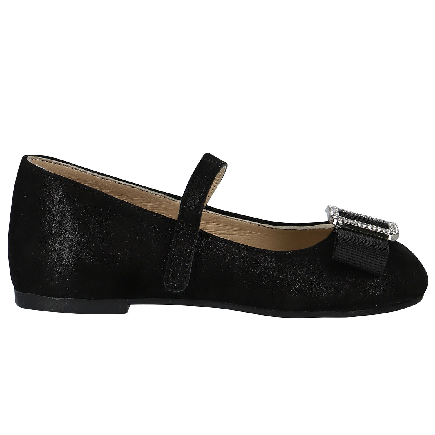 Girls Black Embellished Bow Shoes, 1, hi-res image number null