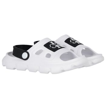 White Logo Sandals