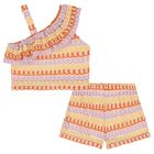 Girls Multi-Coloured Knitted Shorts Set, 1, hi-res
