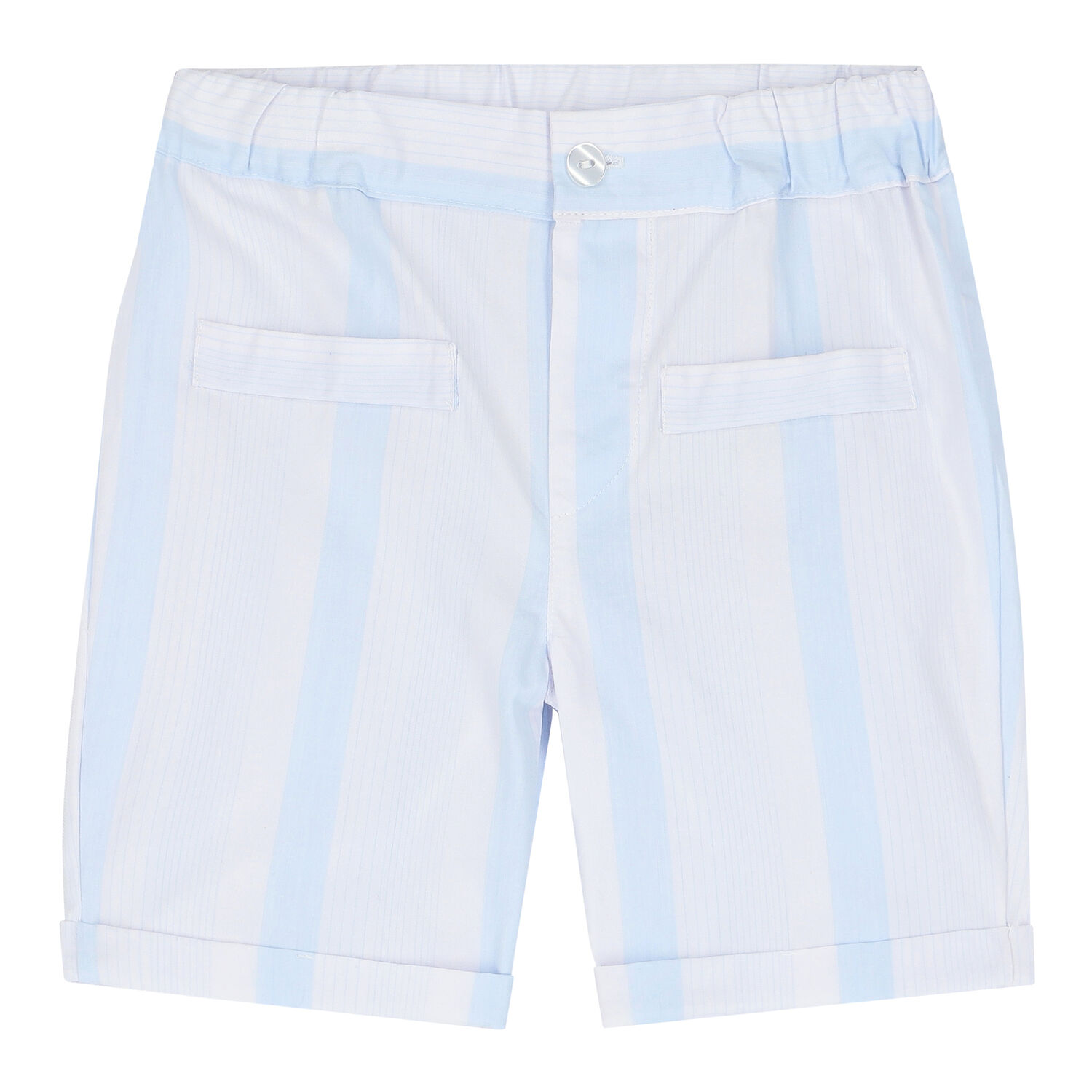 Younger Boys White & Blue Shorts, 1, hi-res