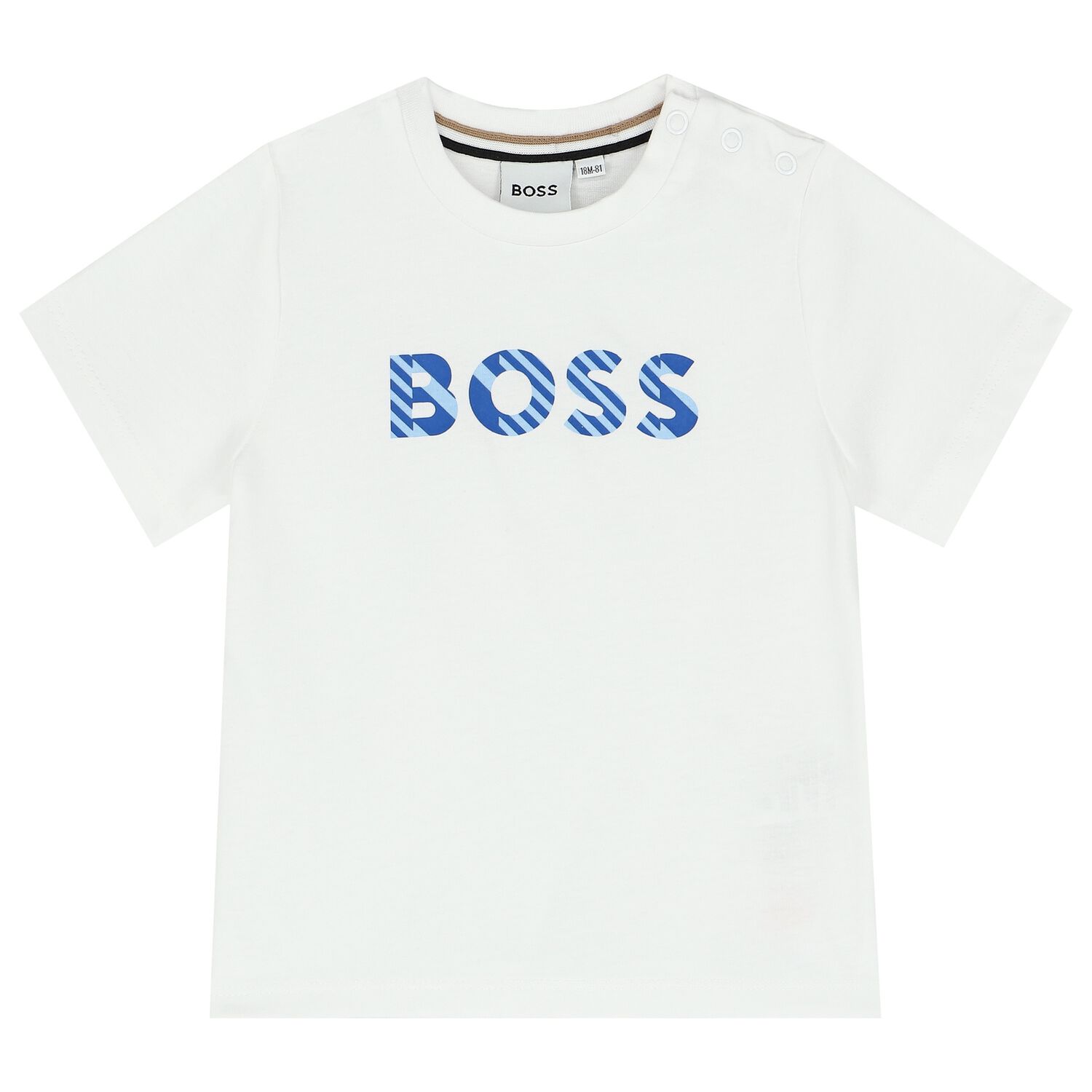 Younger Boys White Logo T-Shirt, 1, hi-res