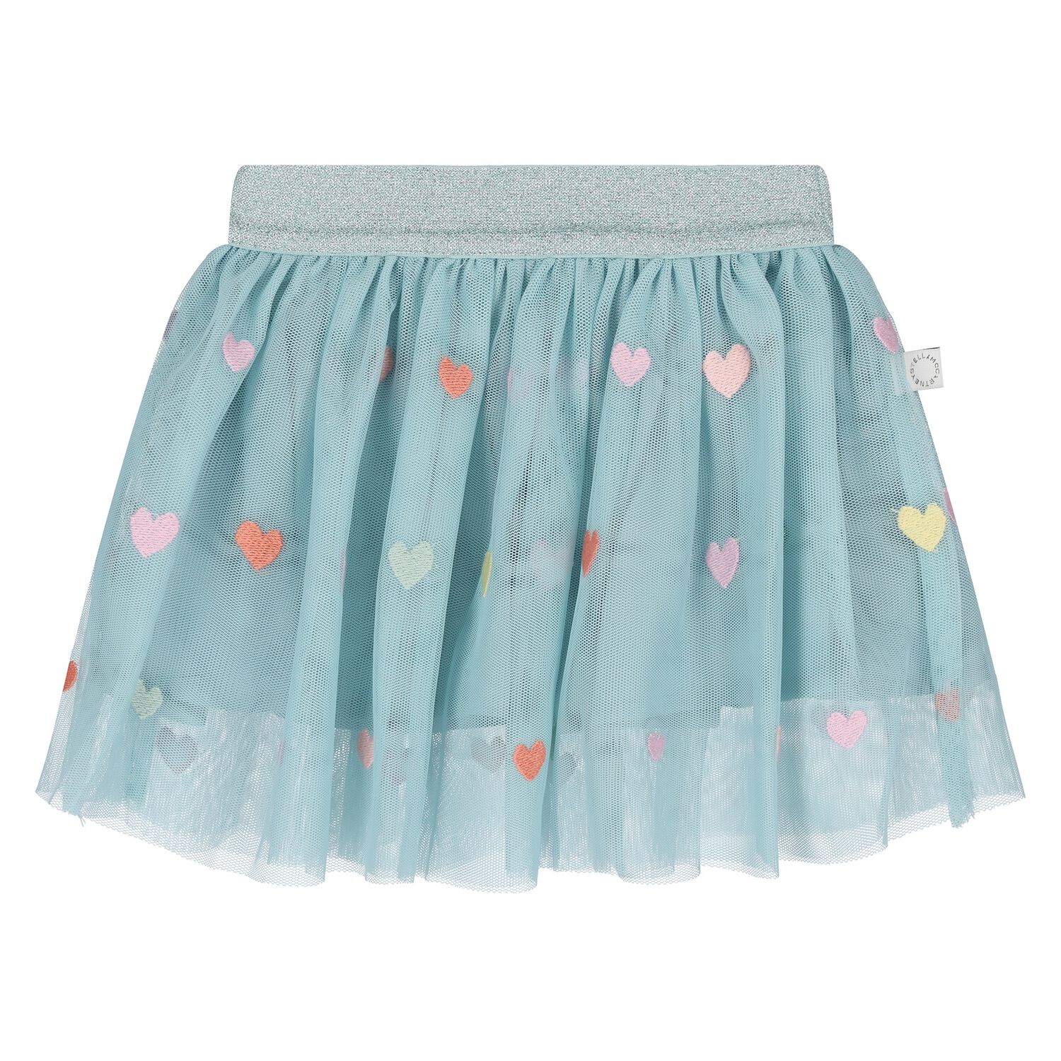 Younger Girls Green Heart Tulle Skirt, 1, hi-res