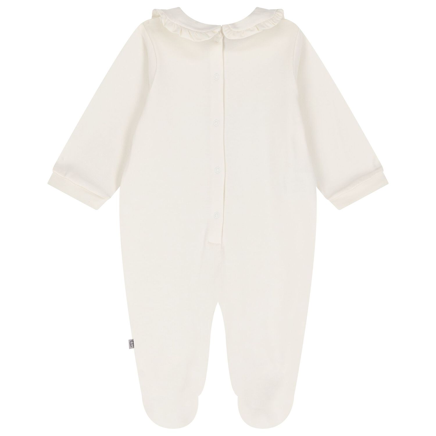 Baby Girls Ivory & Gold Logo Babygrow, Hat & Bib Gift Set, 1, hi-res image number null