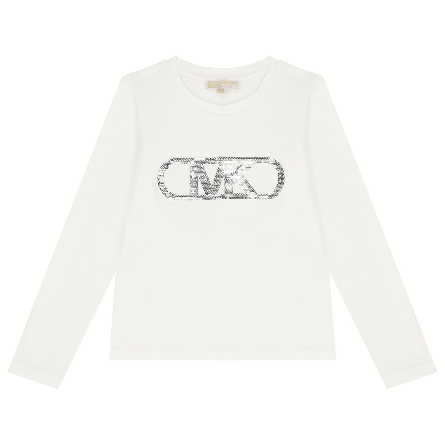 Girls Ivory Logo Long Sleeve Top, 1, hi-res image number null