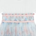 Baby Girls White & Blue Logo Tulle Dress Set, 1, hi-res