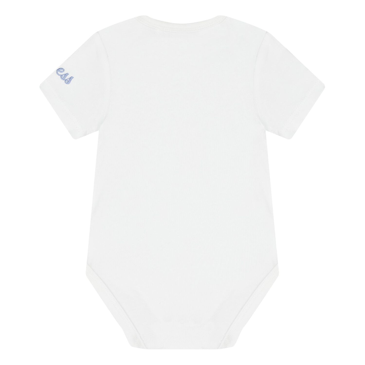 Baby Boys White & Blue Cotton Dungaree Set, 1, hi-res