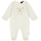 Baby Girls Ivory & Gold Butterfly Logo Babygrow Gift Set, 1, hi-res