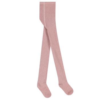 Girls Pink Embellished Tights