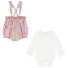 Baby Girls White & Pink Shorts Set, 1, hi-res