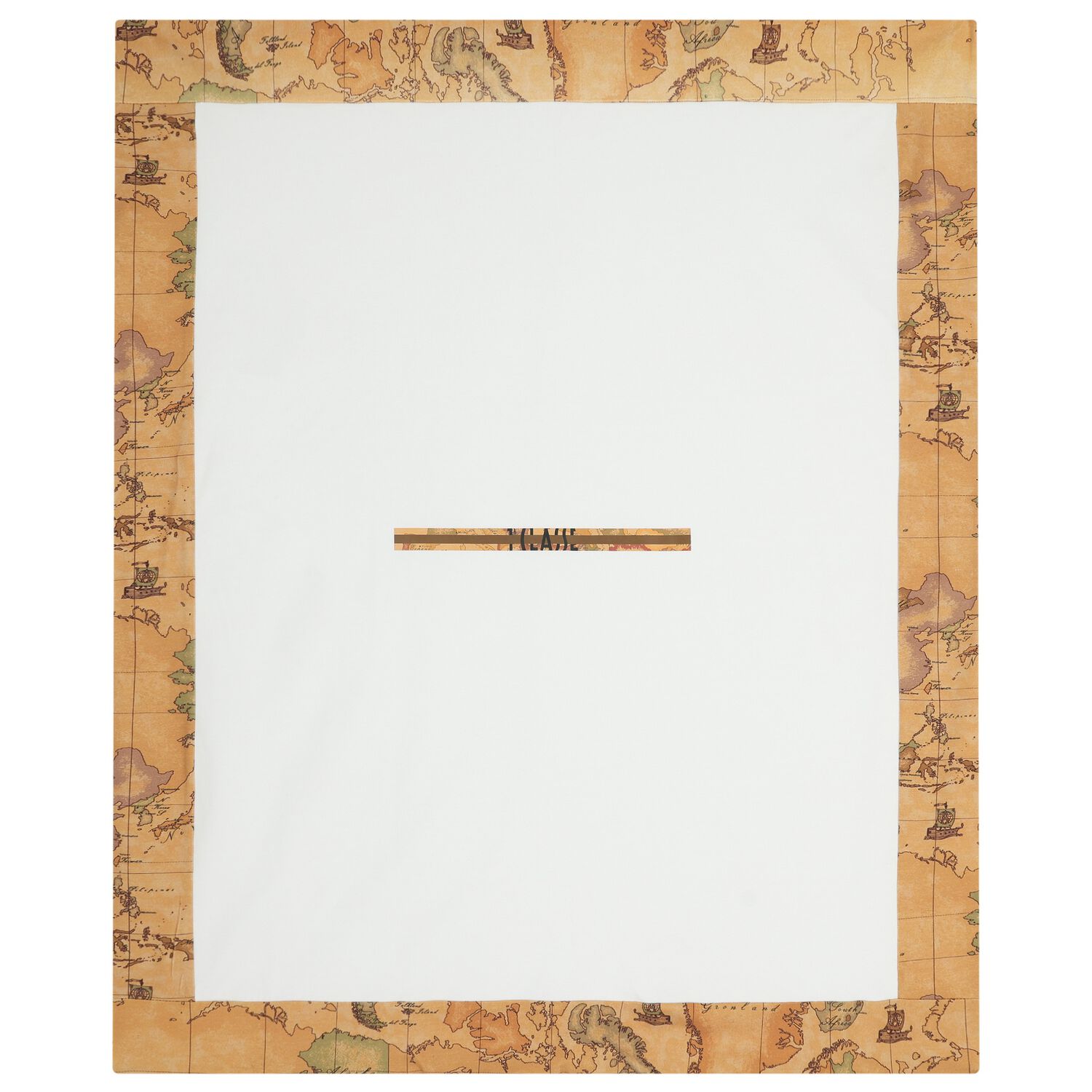 White & Beige Geo Map Baby Blanket, 1, hi-res