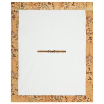 White & Beige Geo Map Baby Blanket