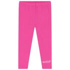Younger Girls White & Pink Leggings Set, 1, hi-res