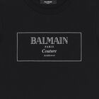 Girls Black Logo Dress, 1, hi-res