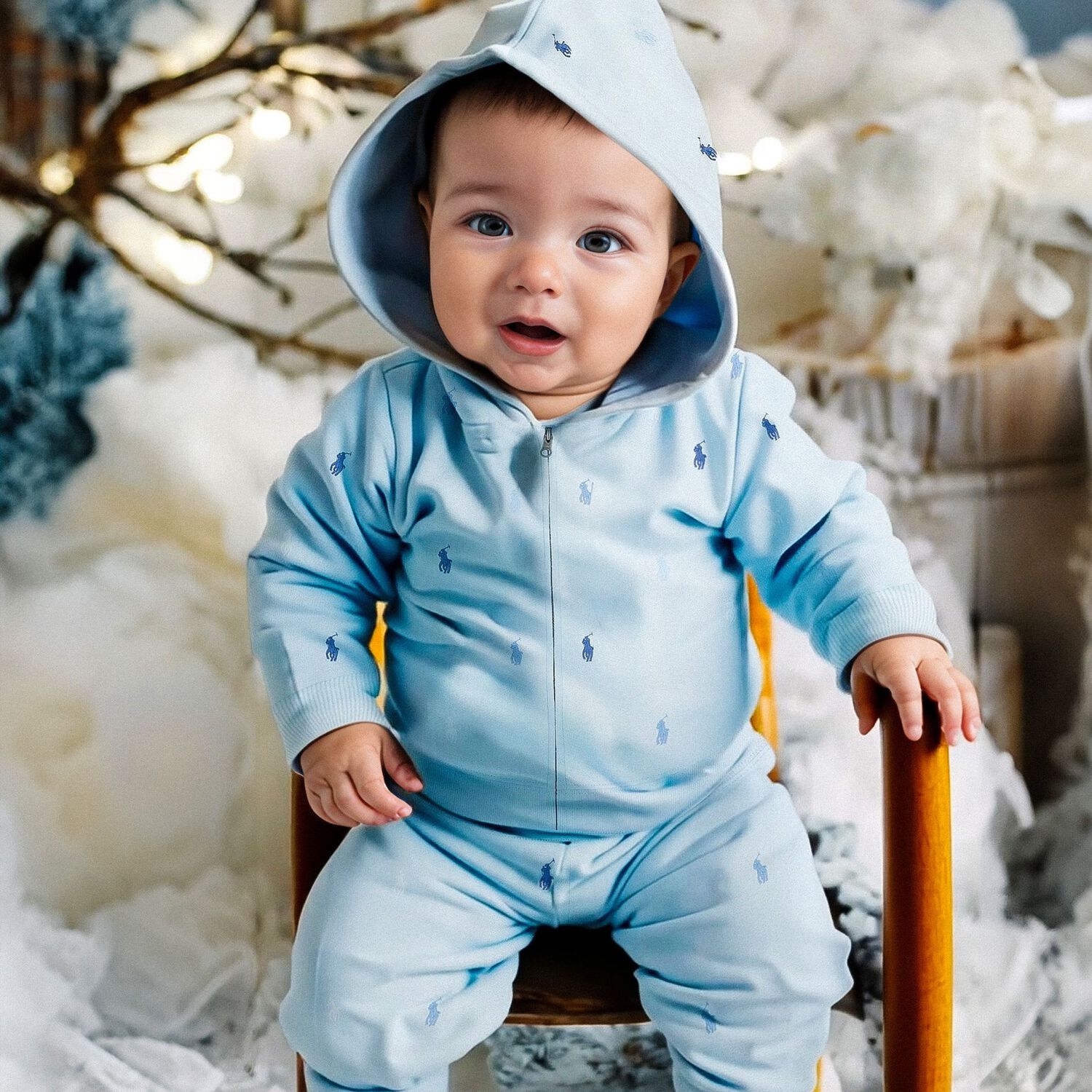 Baby Boys Blue Logo Tracksuit, 1, hi-res