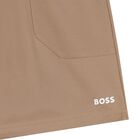 Boys Beige Logo Shorts, 2, hi-res