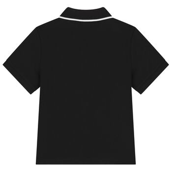 Boys Black Logo Polo Shirt 