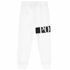 Boys White Logo Joggers, 2, hi-res