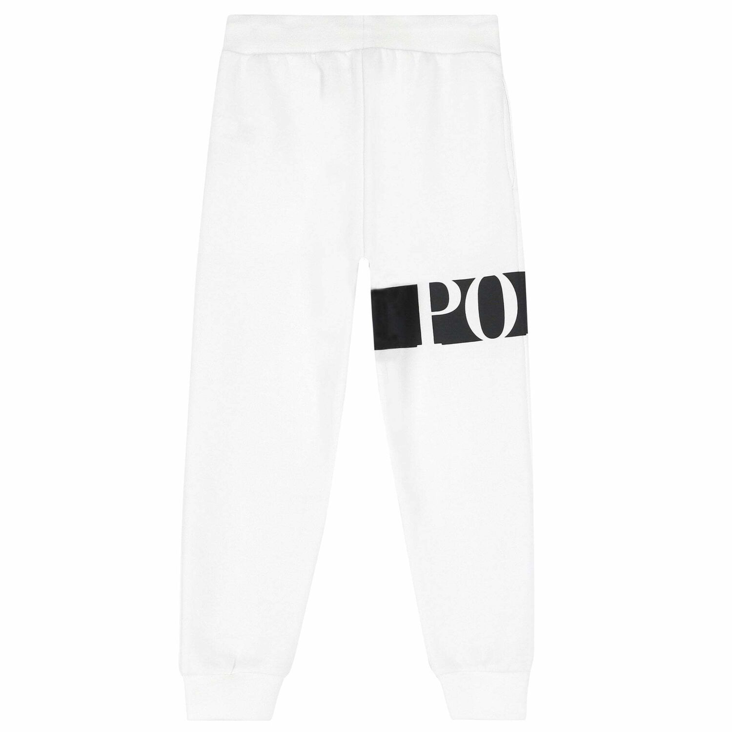 Boys White Logo Joggers, 2, hi-res
