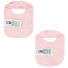 Baby Girls Pink Teddy Bear Bib ( 2-Pack ), 2, hi-res