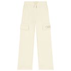 Girls Ivory Logo Joggers, 1, hi-res