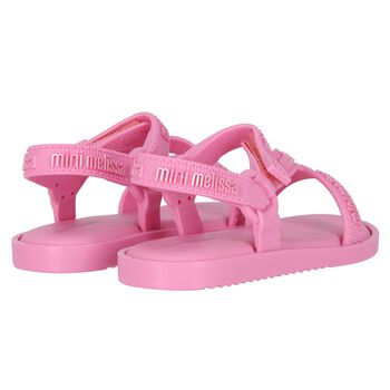 Younger Girls Pink Logo Sandals