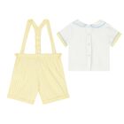 Baby Boys White & Yellow Shorts Set, 1, hi-res