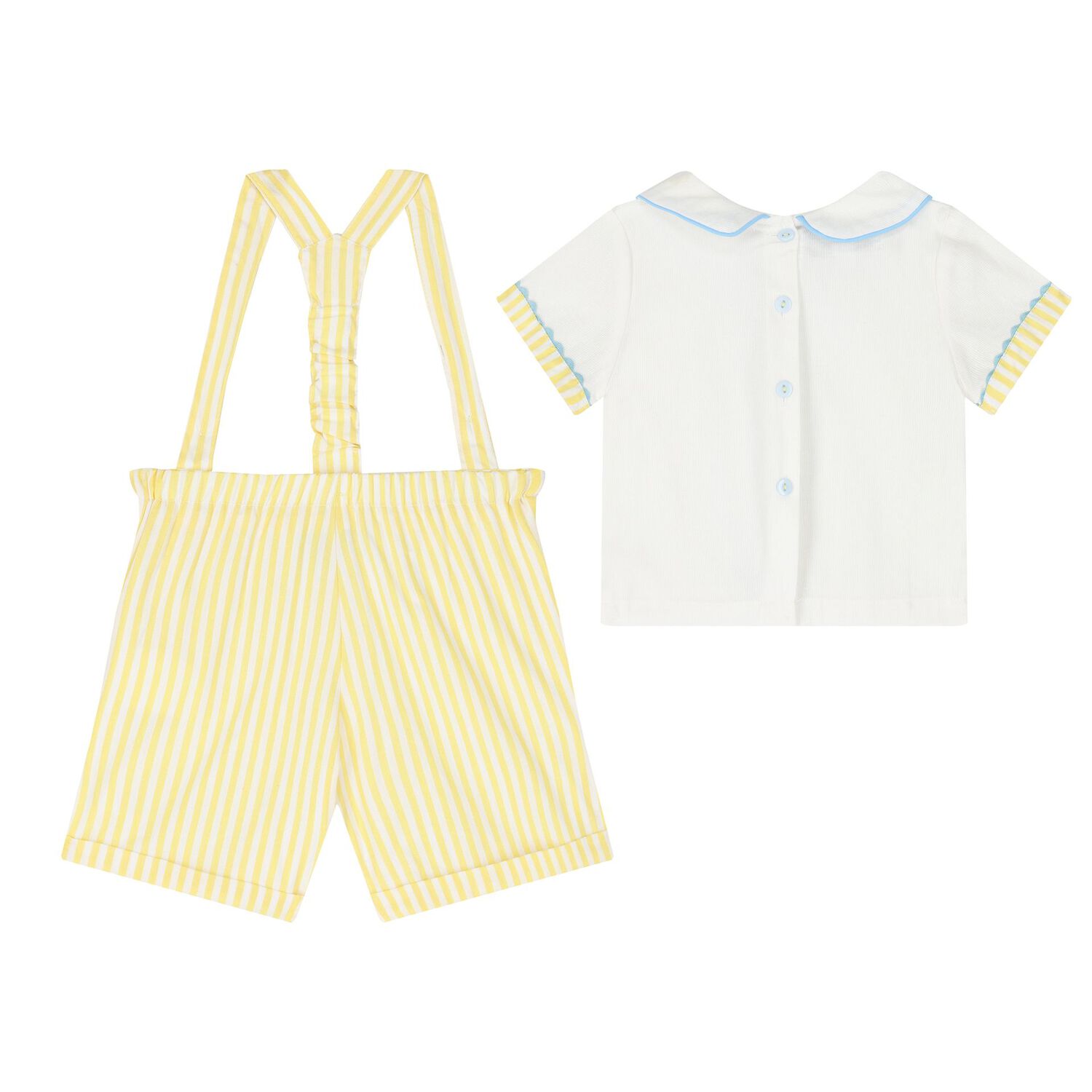 Baby Boys White & Yellow Shorts Set, 1, hi-res image number null