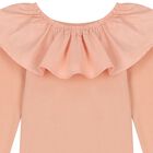 Girls Pink Ruffle Long Sleeve Top, 1, hi-res