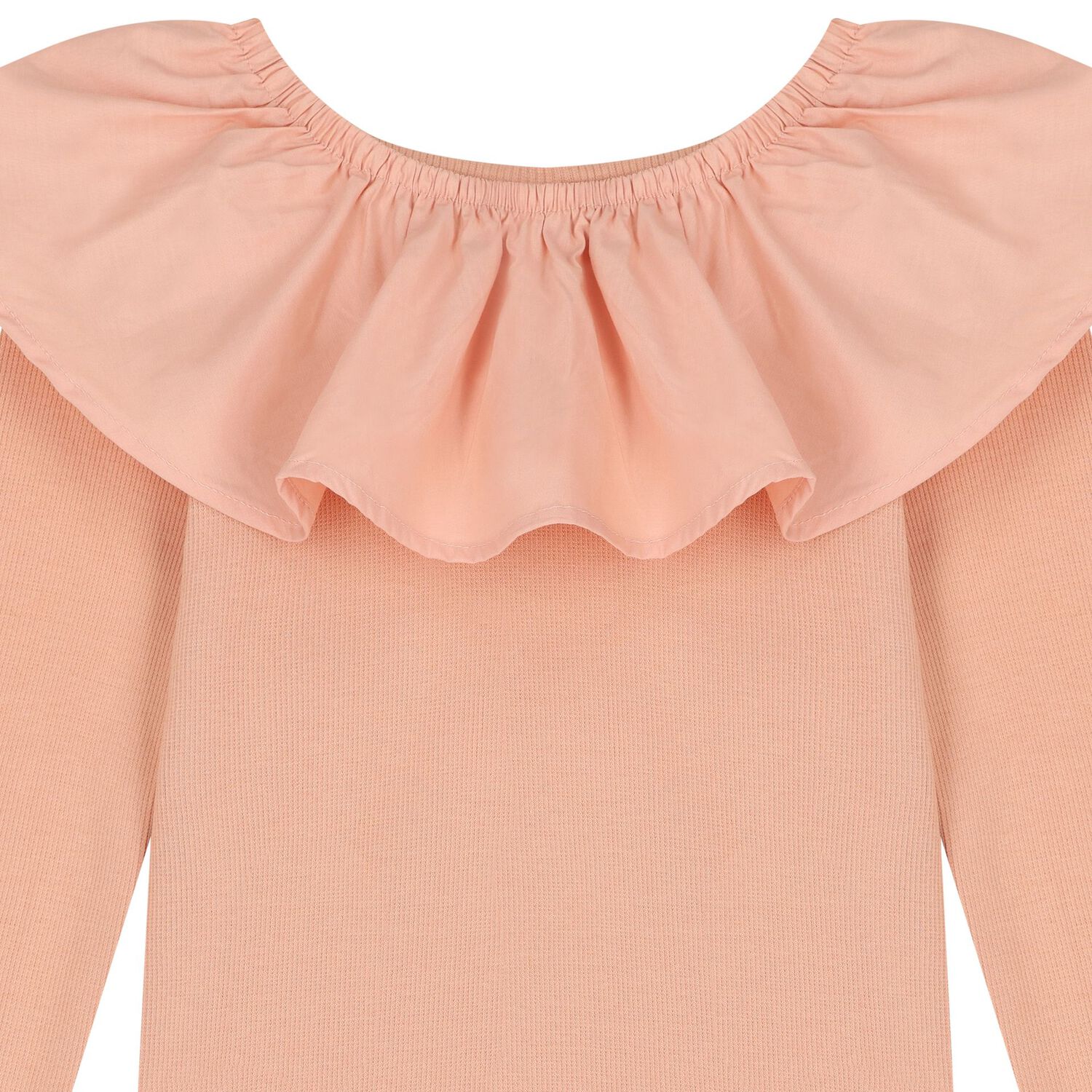 Girls Pink Ruffle Long Sleeve Top, 1, hi-res