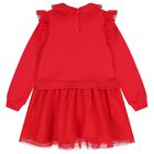 Girls Red Ruffle Tulle Dress, 1, hi-res