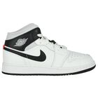 White & Black Air Jordan 1 Mid Trainers, 5, hi-res