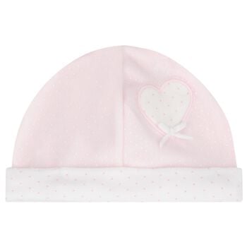 Baby Girls Pink Heart & Polka Dot Hat