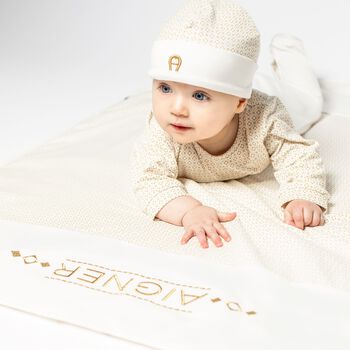 Ivory & Gold Logo Baby Hat