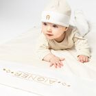 Ivory & Gold Logo Baby Hat, 1, hi-res
