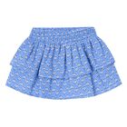 Girls Blue Floral Skirt, 2, hi-res