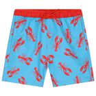 Boys Blue & Red Swim Shorts, 1, hi-res