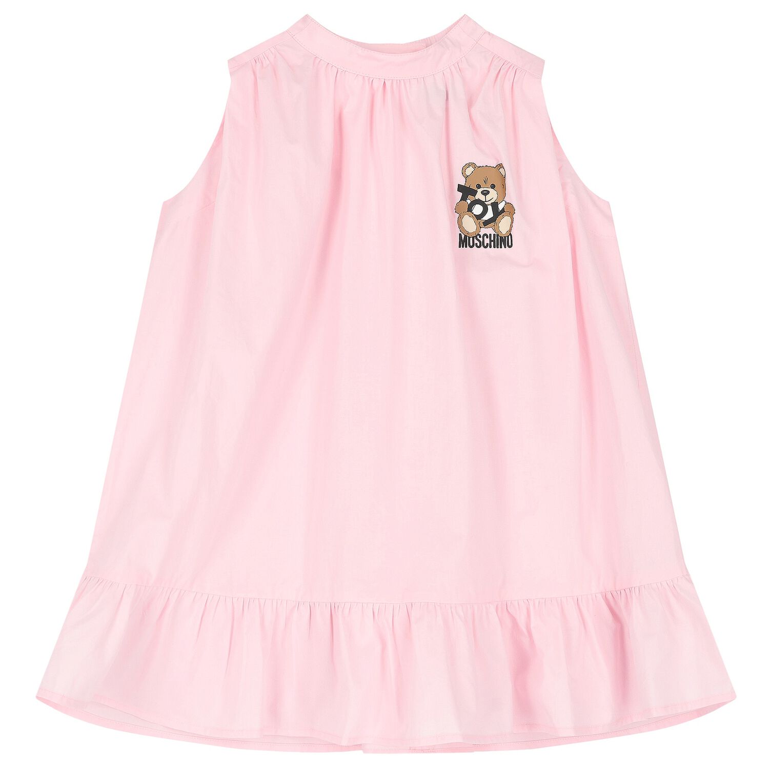Girls Pink Teddy Bear Dress, 1, hi-res