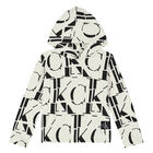 Girls Beige Logo Hooded Top, 1, hi-res