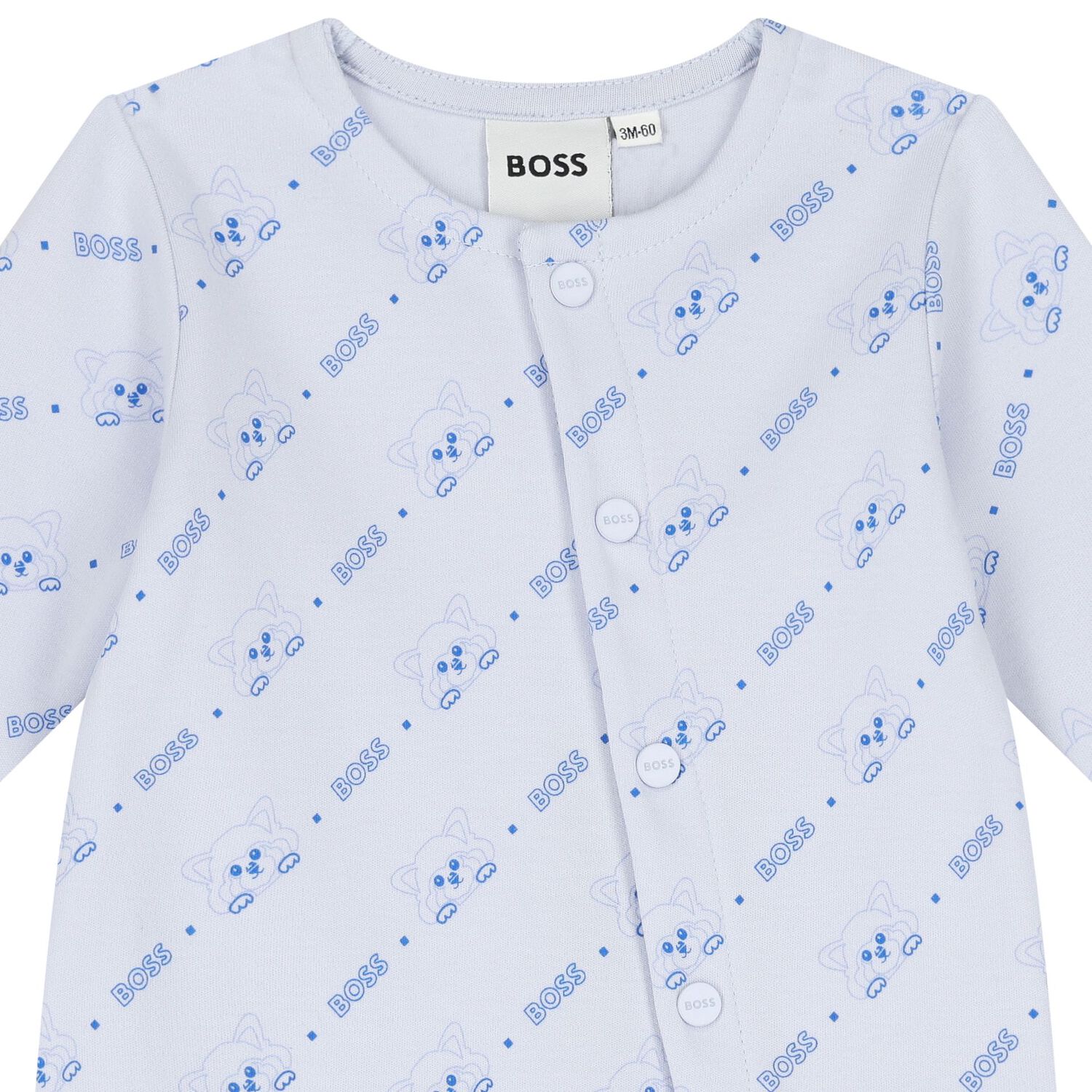 Baby Boys Blue Logo Romper Gift Set, 1, hi-res