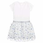 Girls White & Blue Logo Dress, 1, hi-res