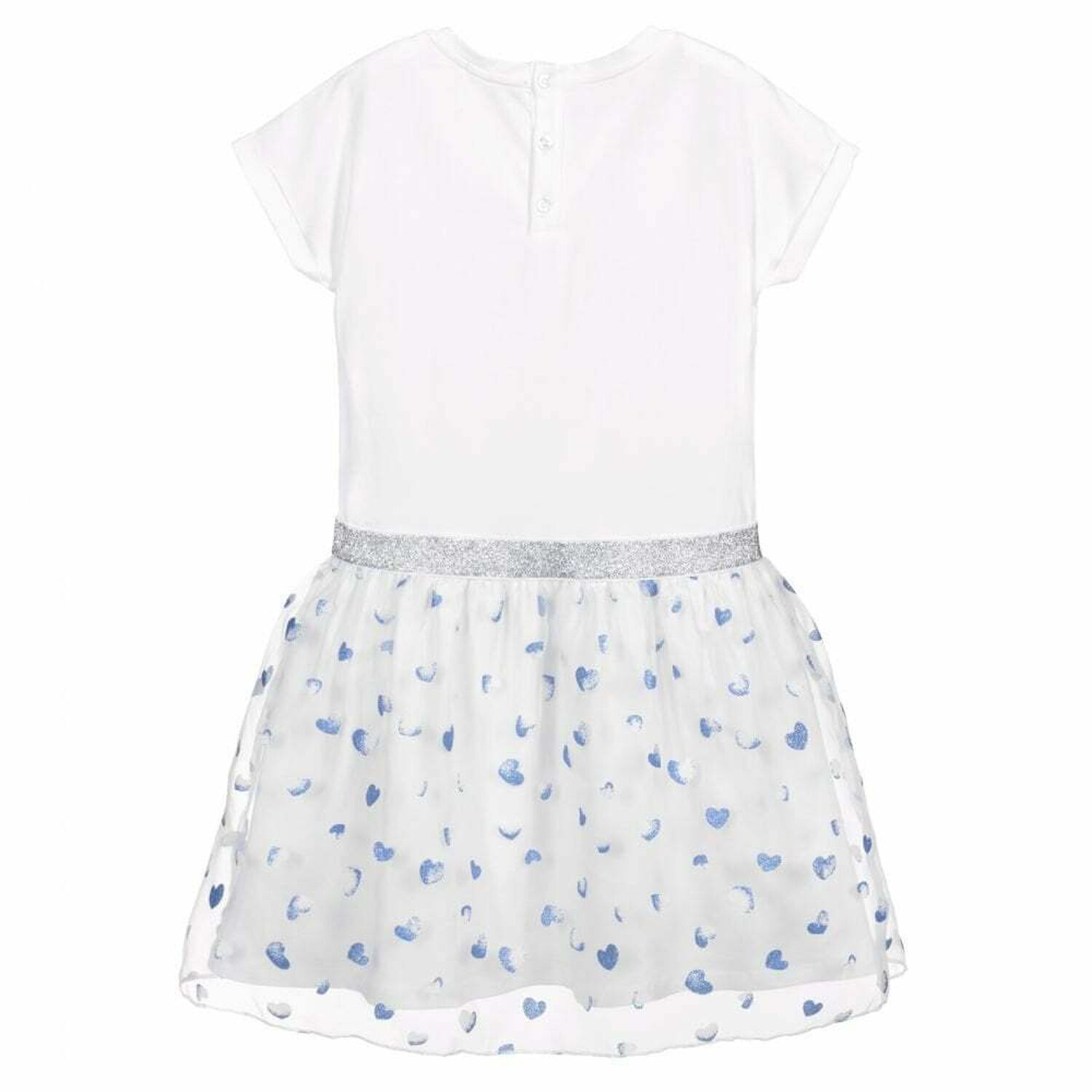 Girls White & Blue Logo Dress, 1, hi-res image number null