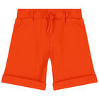Younger Boys Orange Logo Shorts, 1, hi-res